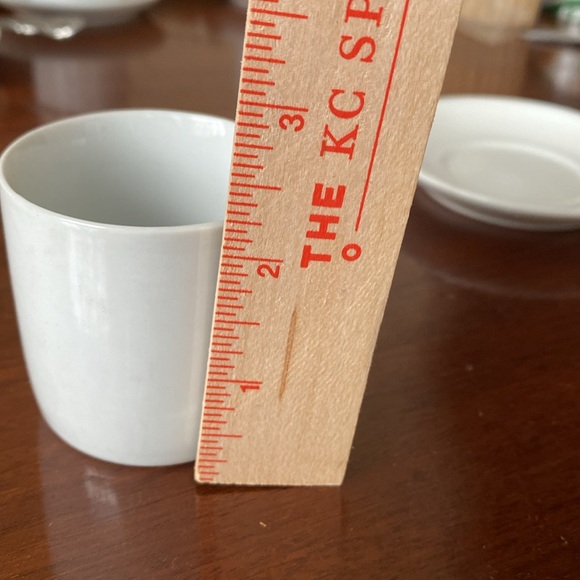 4 Espresso White Porcelain Demitasse/Expresso Cups, Saucer, & Spoon Set in Box - Picture 9 of 11